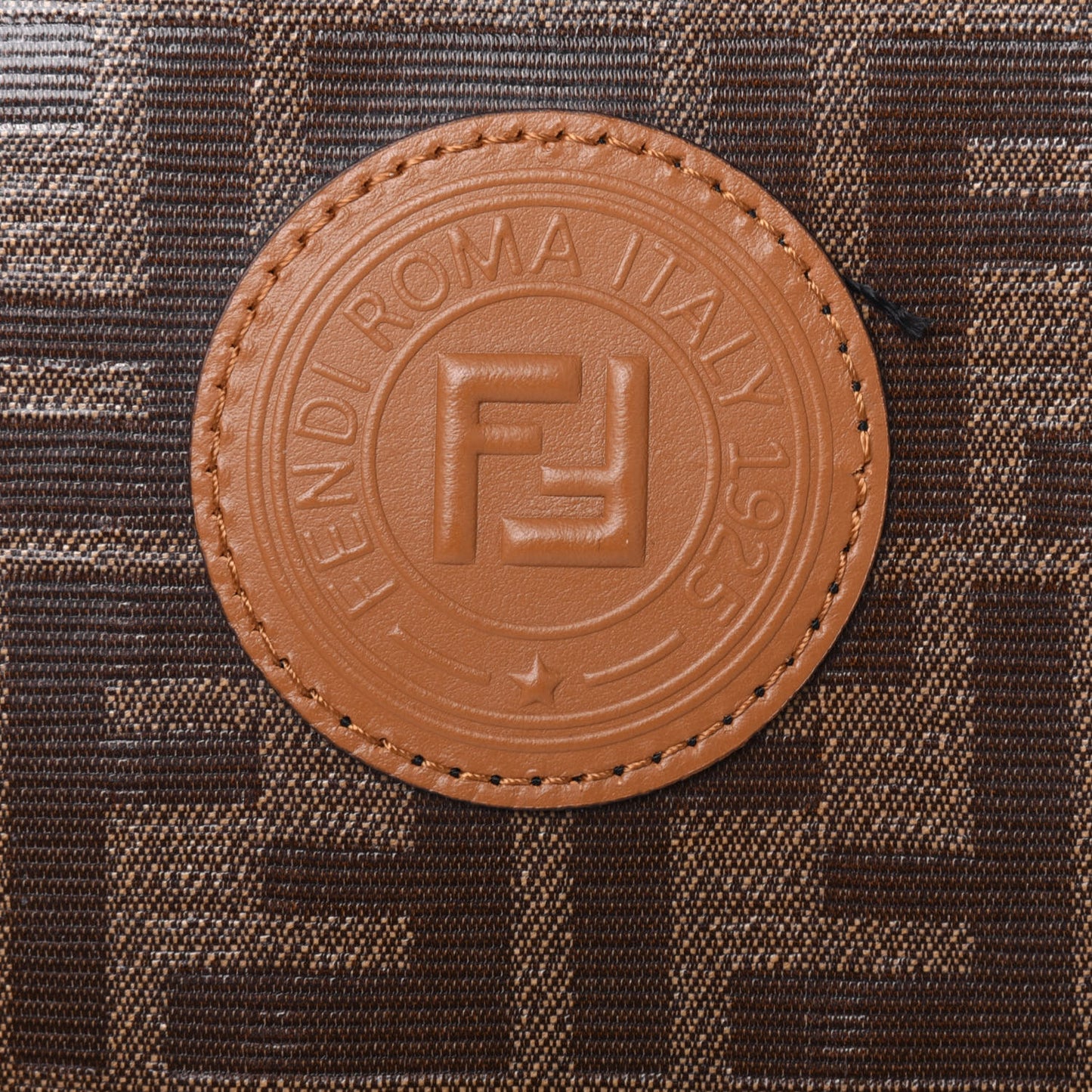 Glazed Fabric Vitello Century FF 1974 Stamp Patch Medium Peekaboo Defender Cover Mogano Panna Caramello