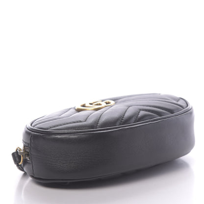 Gucci Calfskin Matelasse GG Marmont Belt Bag 95 38 Black 4 of 12
