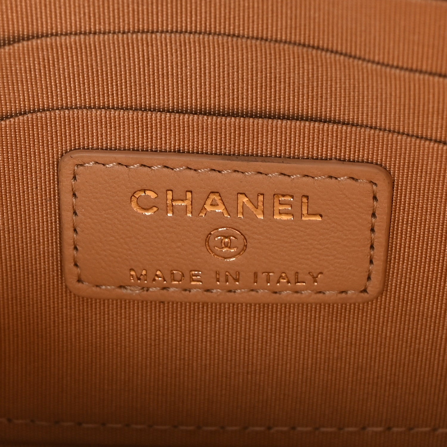 Chanel Lambskin Quilted Classic Zip Boy Pouch Beige 6 of 8