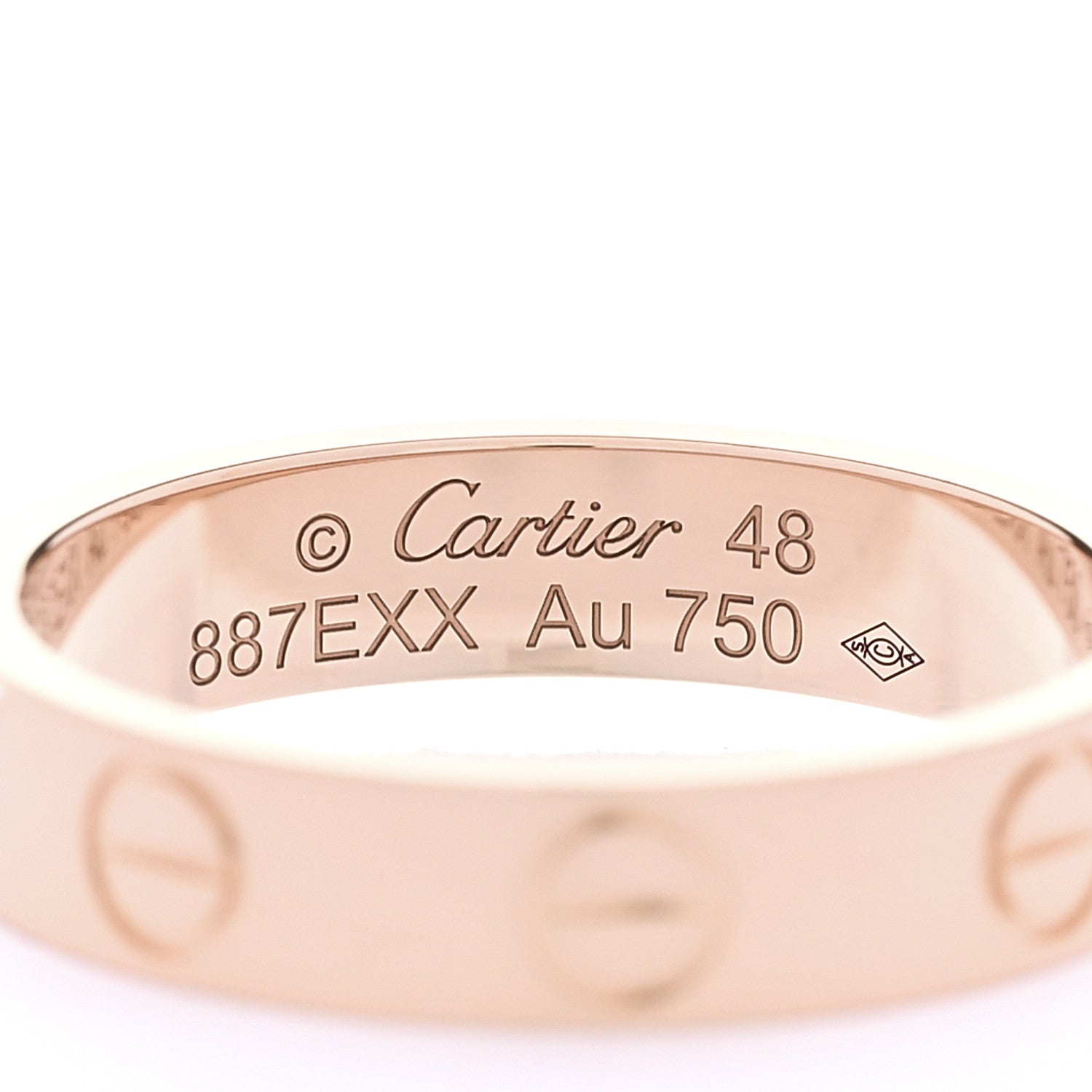 Cartier 18K Pink Gold 3.5mm LOVE Wedding Band Ring 48 4.5 4 of 5