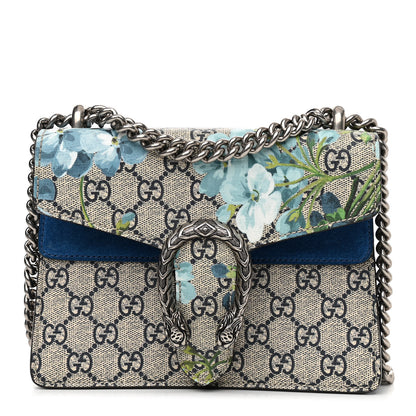 Gucci GG Supreme Monogram Blooms Mini Dionysus Shoulder Bag Beige Navy Vintage Blue 1 of 13