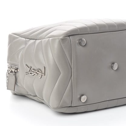 Saint Laurent Calfskin Y Quilted Monogram Medium Loulou Bowling Bag Light Grey 8 of 9