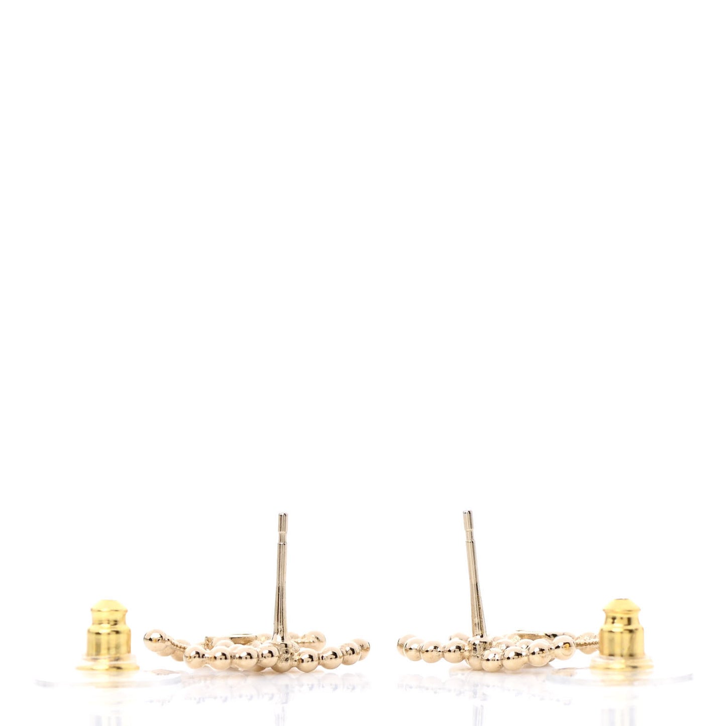 Metal Bead CC Earrings Gold