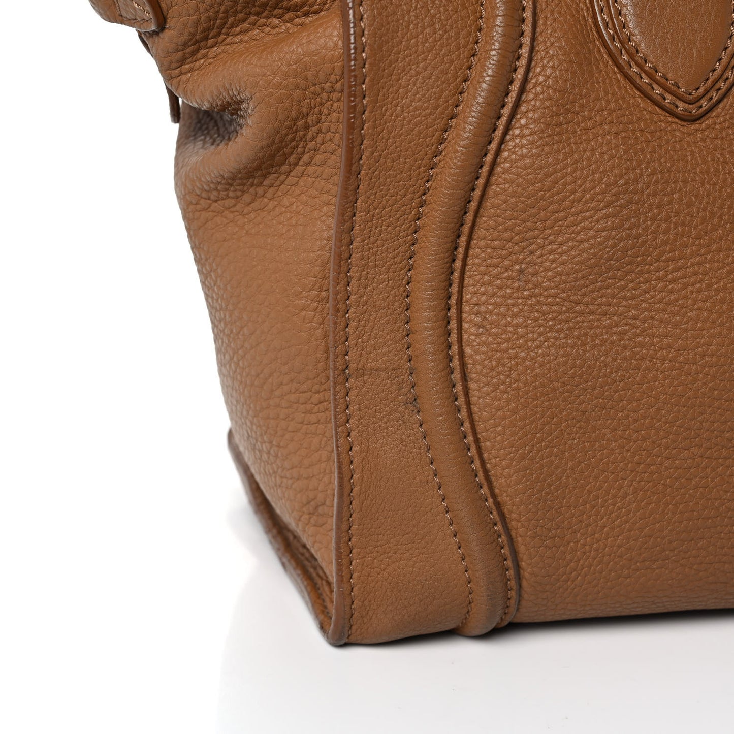 Drummed Calfskin Mini Luggage Camel