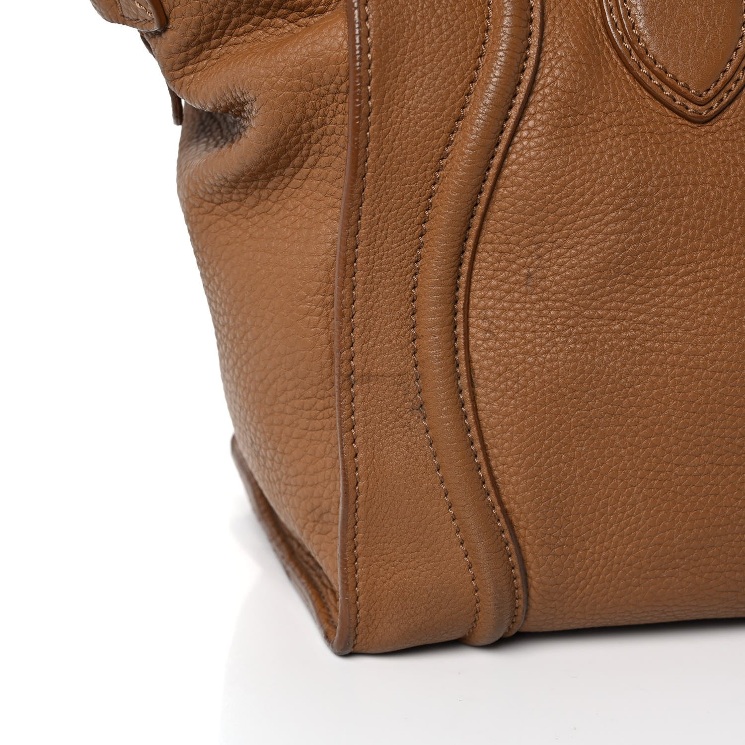 Celine Drummed Calfskin Mini Luggage Camel 11 of 15