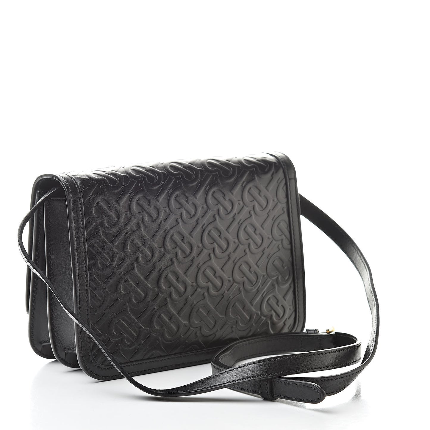 Calfskin Monogram Embossed Small TB Bag Black