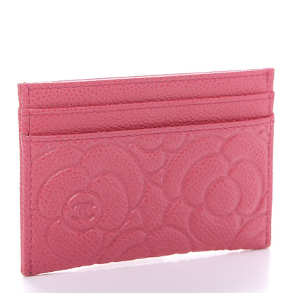Chanel Caviar Camellia Embossed Card Holder Pink 3 of 11