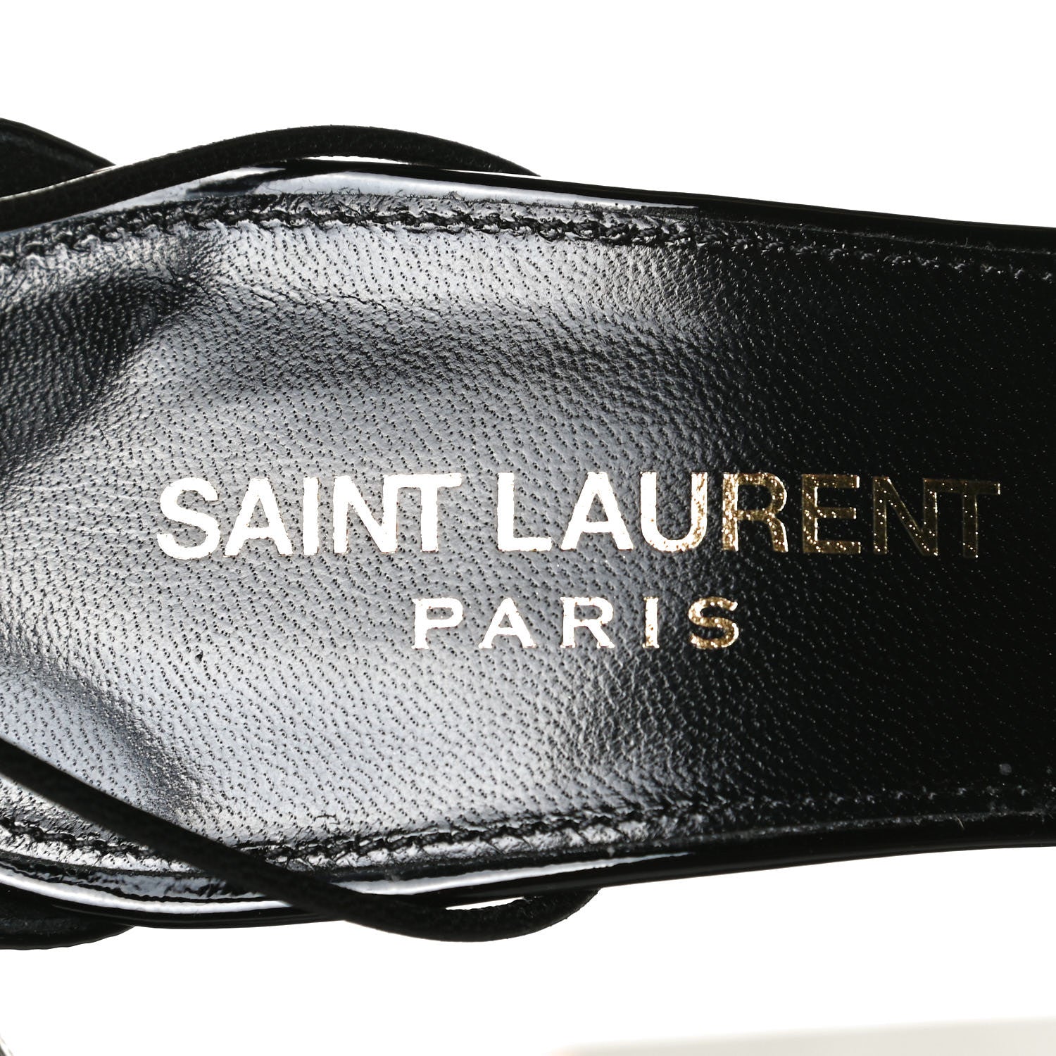 Saint Laurent Tassel Embellished Calfskin Ankle-Wrap Sandals 35 Black 8 of 10