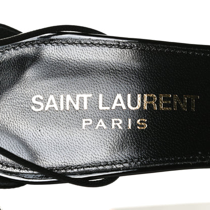 Saint Laurent Tassel Embellished Calfskin Ankle-Wrap Sandals 35 Black 8 of 10