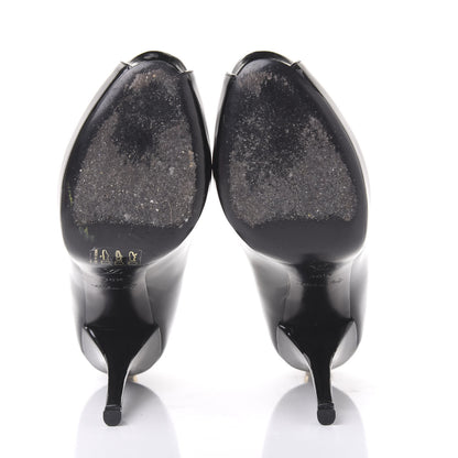 Louis Vuitton Patent Oh Really Peep Toe Pumps 36.5 Black 6 of 9