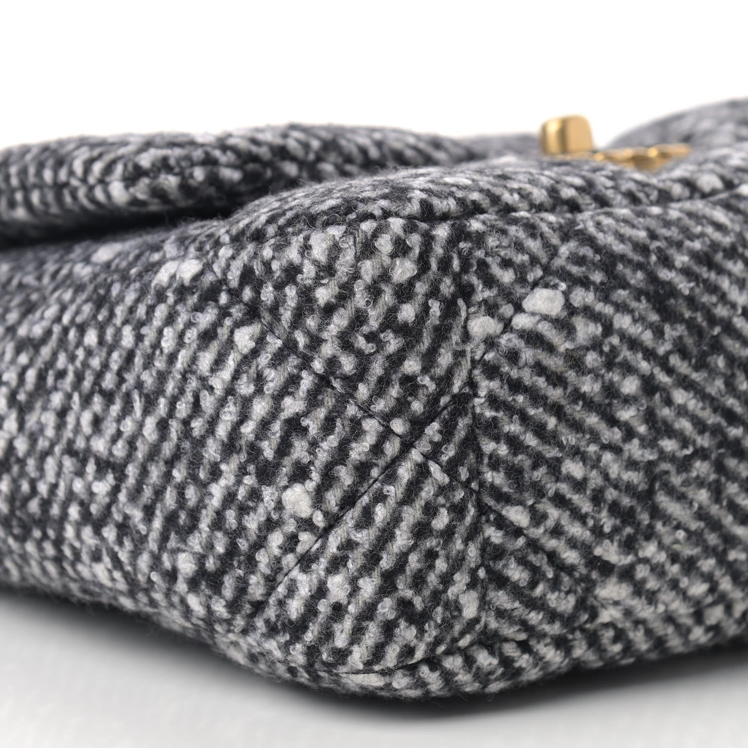 Chanel Tweed Quilted Medium Chanel 19 Flap Black White 8 of 9
