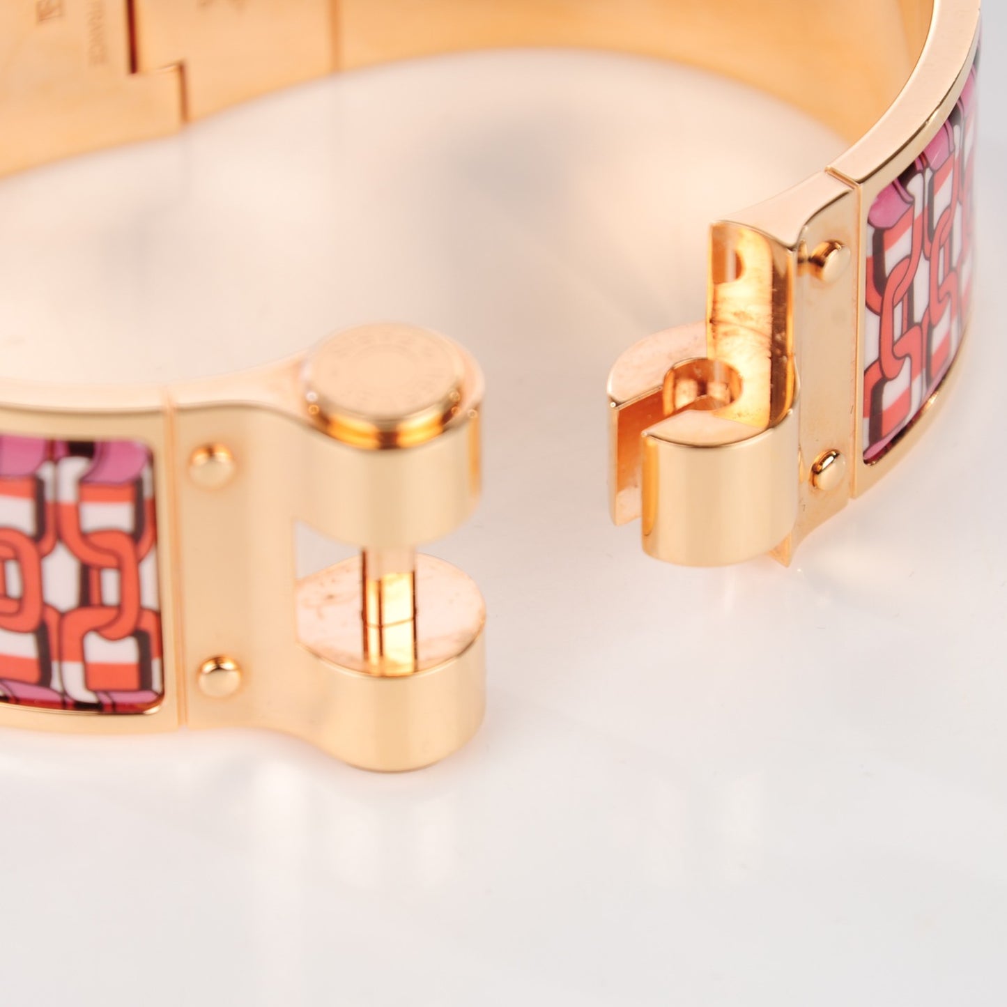 Enamel Printed Wide Hinged Bracelet