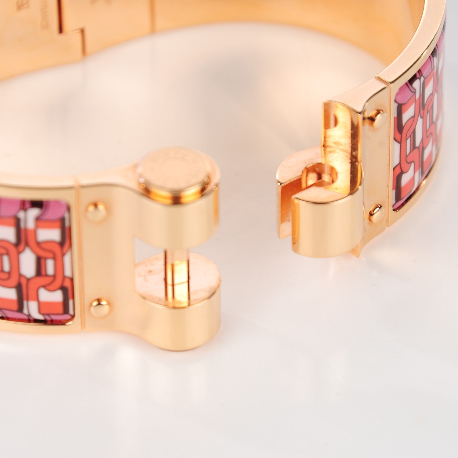 Hermes Enamel Printed Wide Hinged Bracelet 7 of 7