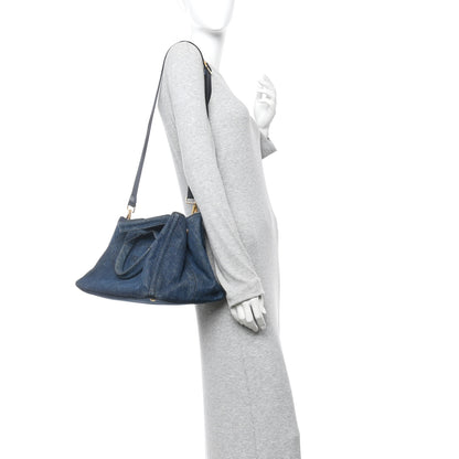 Prada Denim Logo Tote Bleu 2 of 12