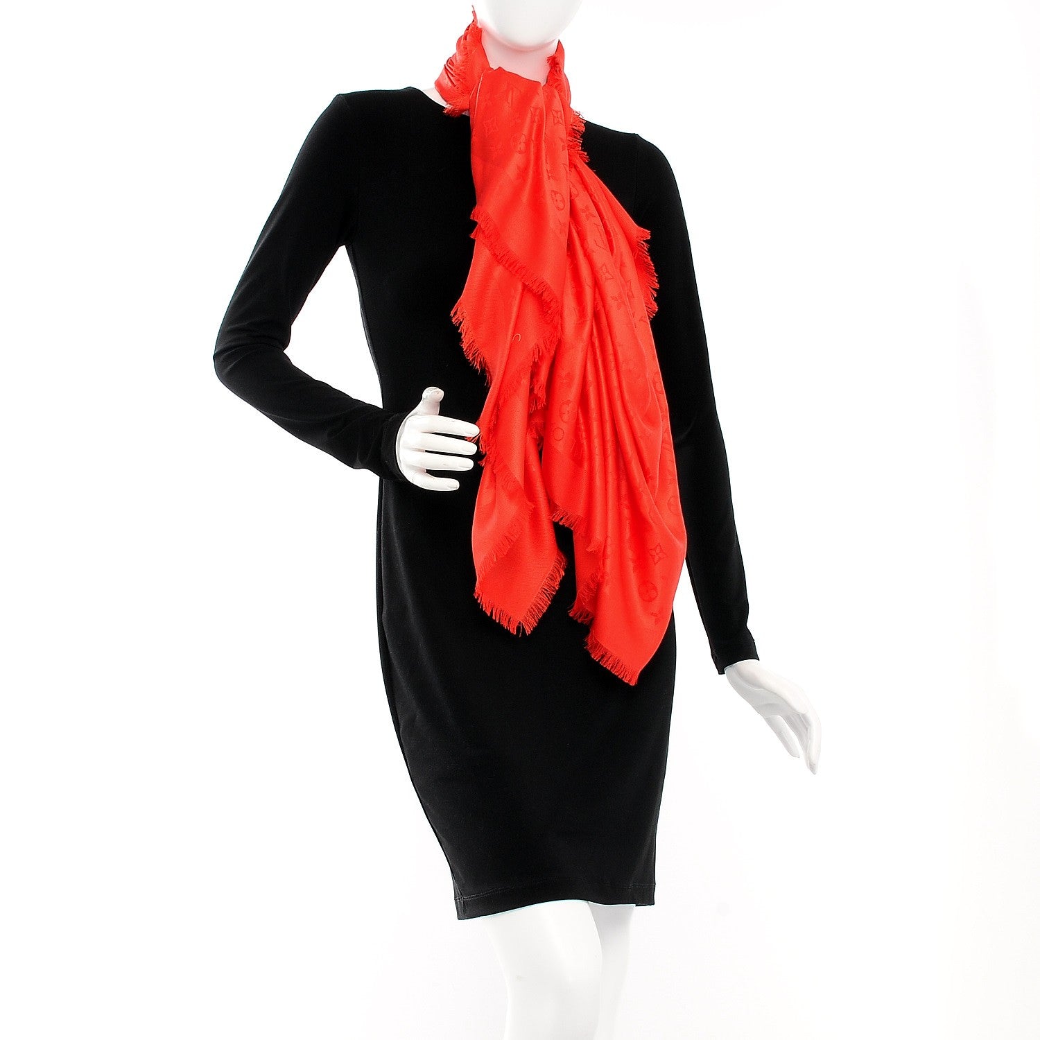 Louis Vuitton Silk Wool Monogram Shawl Pomme D'Amour 2 of 4