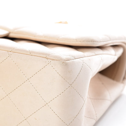Chanel Lambskin Quilted Jumbo Double Flap Light Beige 17 of 21
