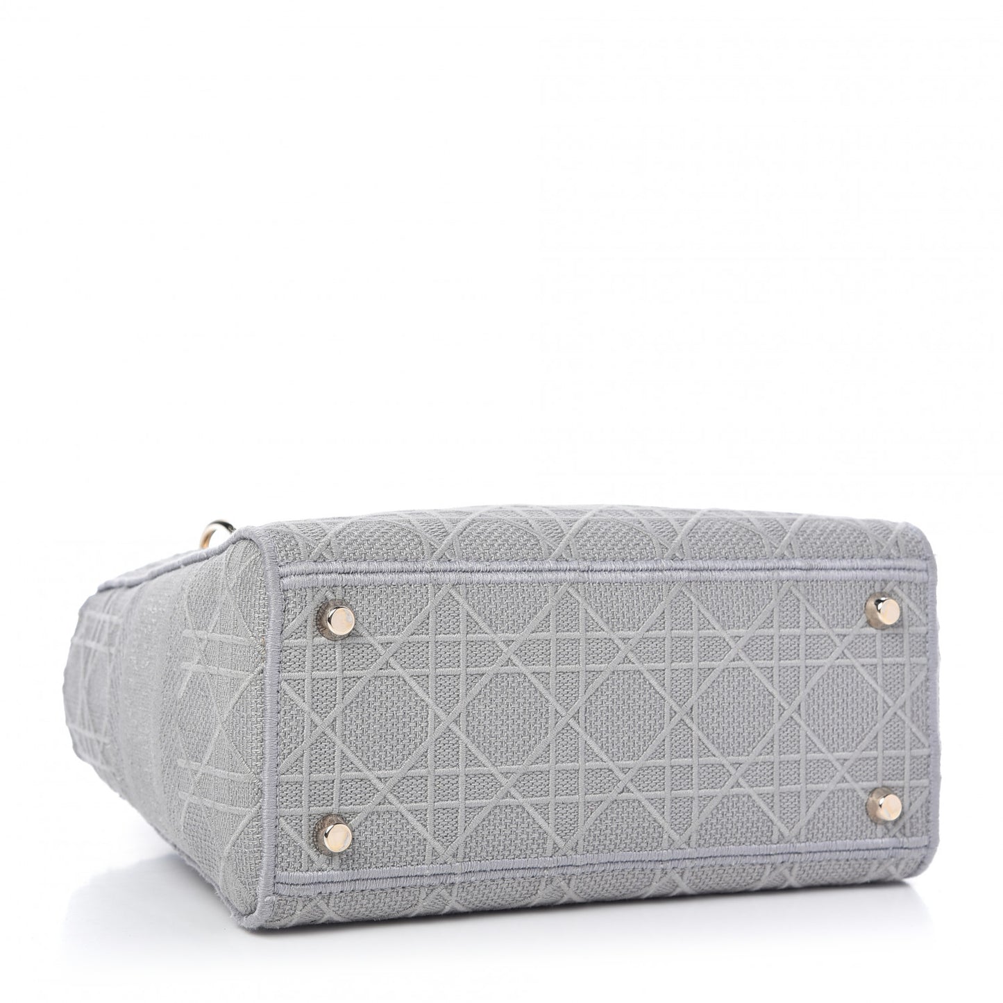 Canvas Embroidered Cannage Medium Lady D-Lite Stone Gray