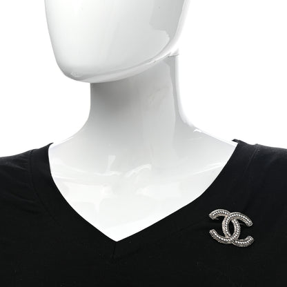 Chanel Crystal CC Brooch Silver 2 of 5