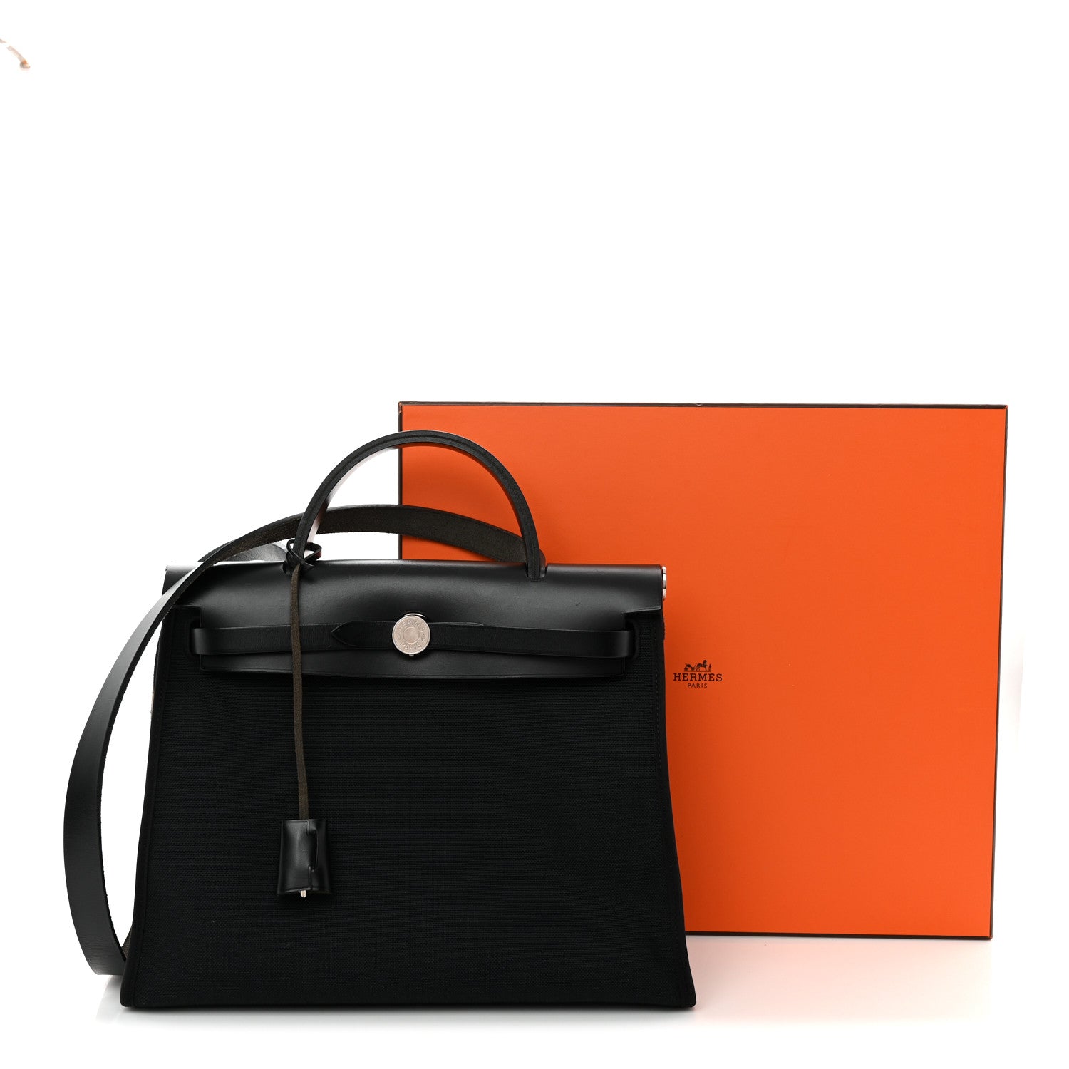 Hermes Military Toile Vache Hunter Herbag Zip PM 31 Black 12 of 12