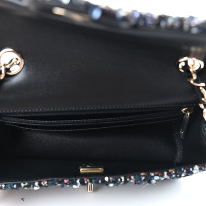 Chanel Glittered Tweed Quilted Mini Rectangular Flap Navy Blue Mulitcolor 5 of 11