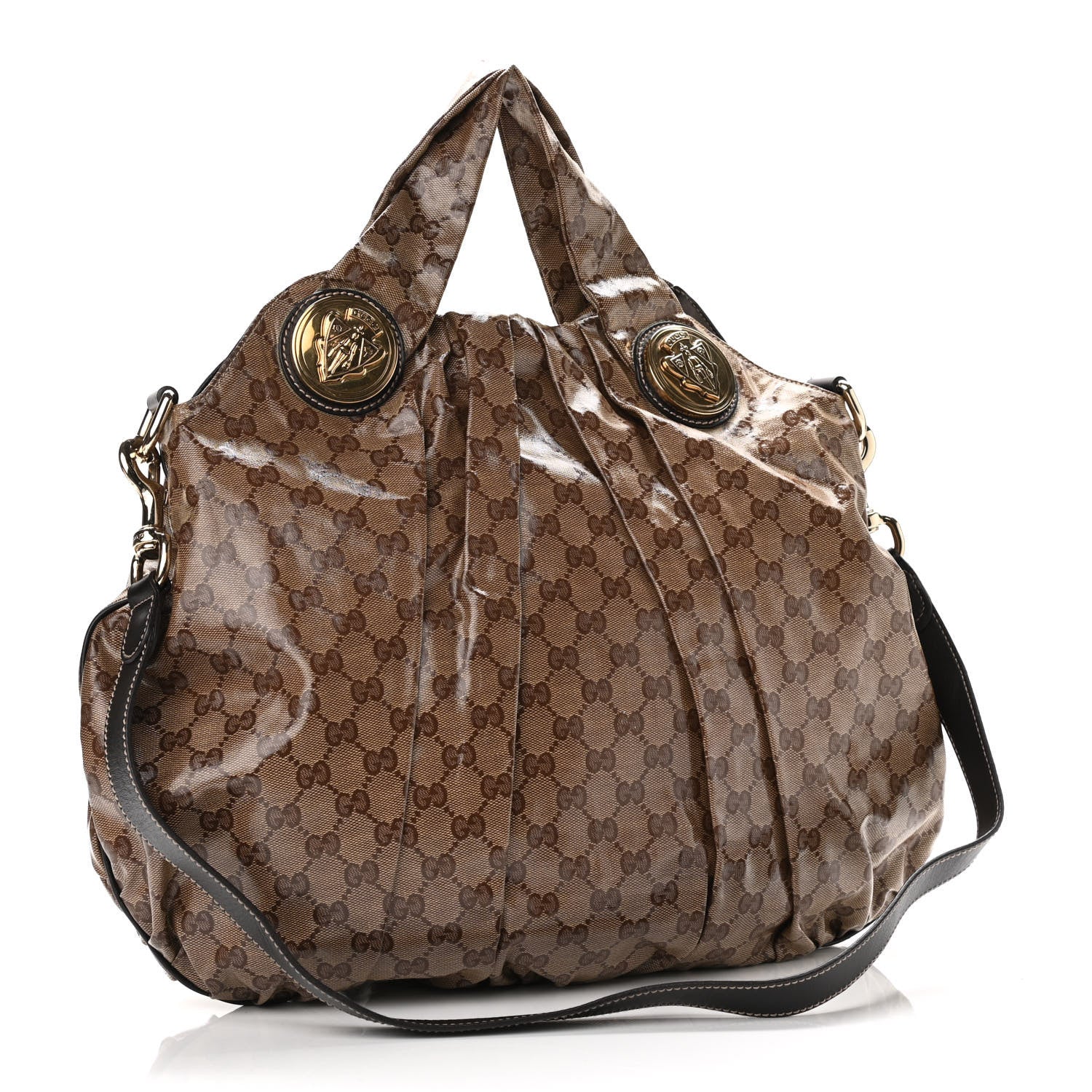 Gucci Crystal Monogram Medium Hysteria Tote Dark Brown 3 of 10