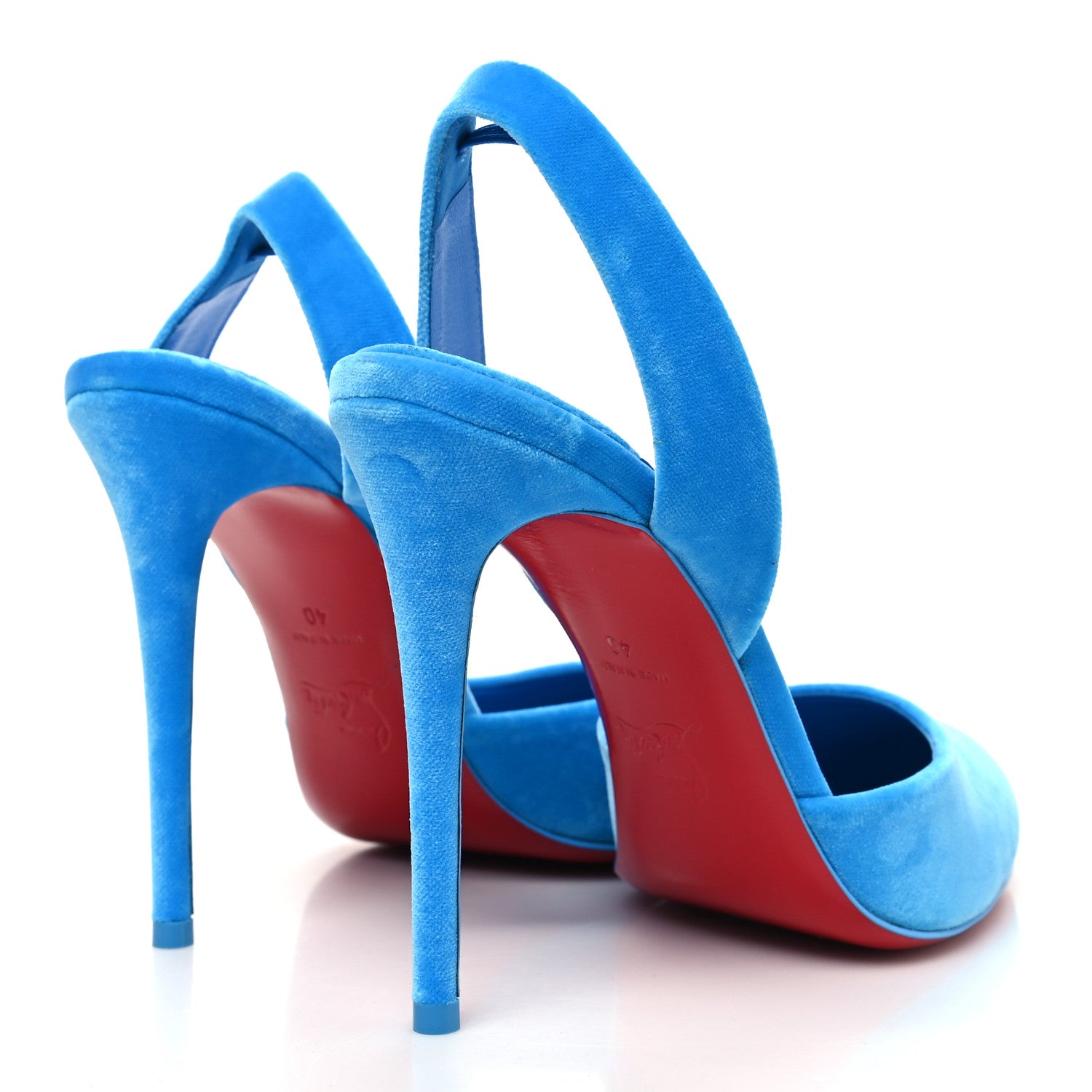 Christian Louboutin Velvet Betty Sling 100 Pumps 40 Alize 4 of 7