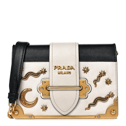Prada City Calf Saffiano Astrology Cahier Bag Talco Black 1 of 7