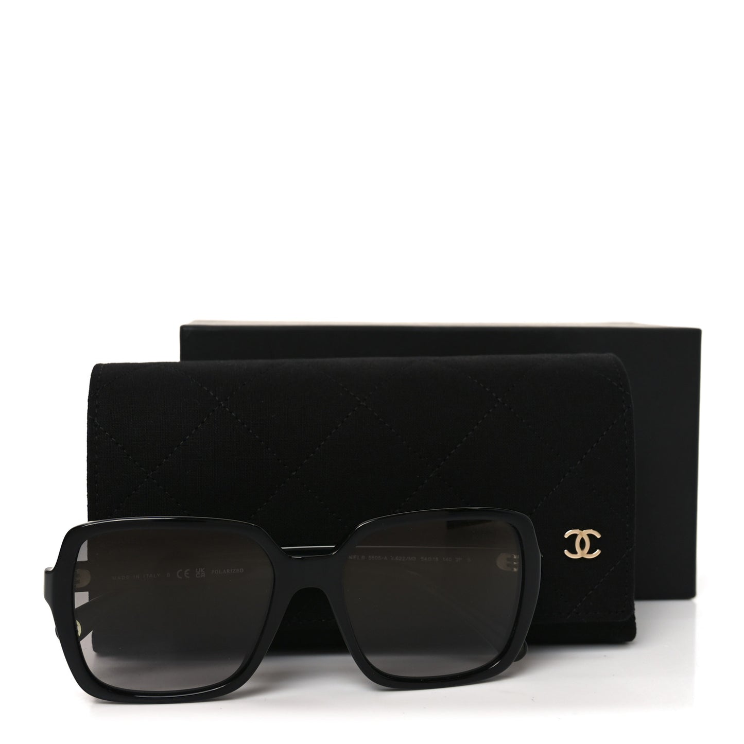Acetate Polarized Square Sunglasses 5505-A Black