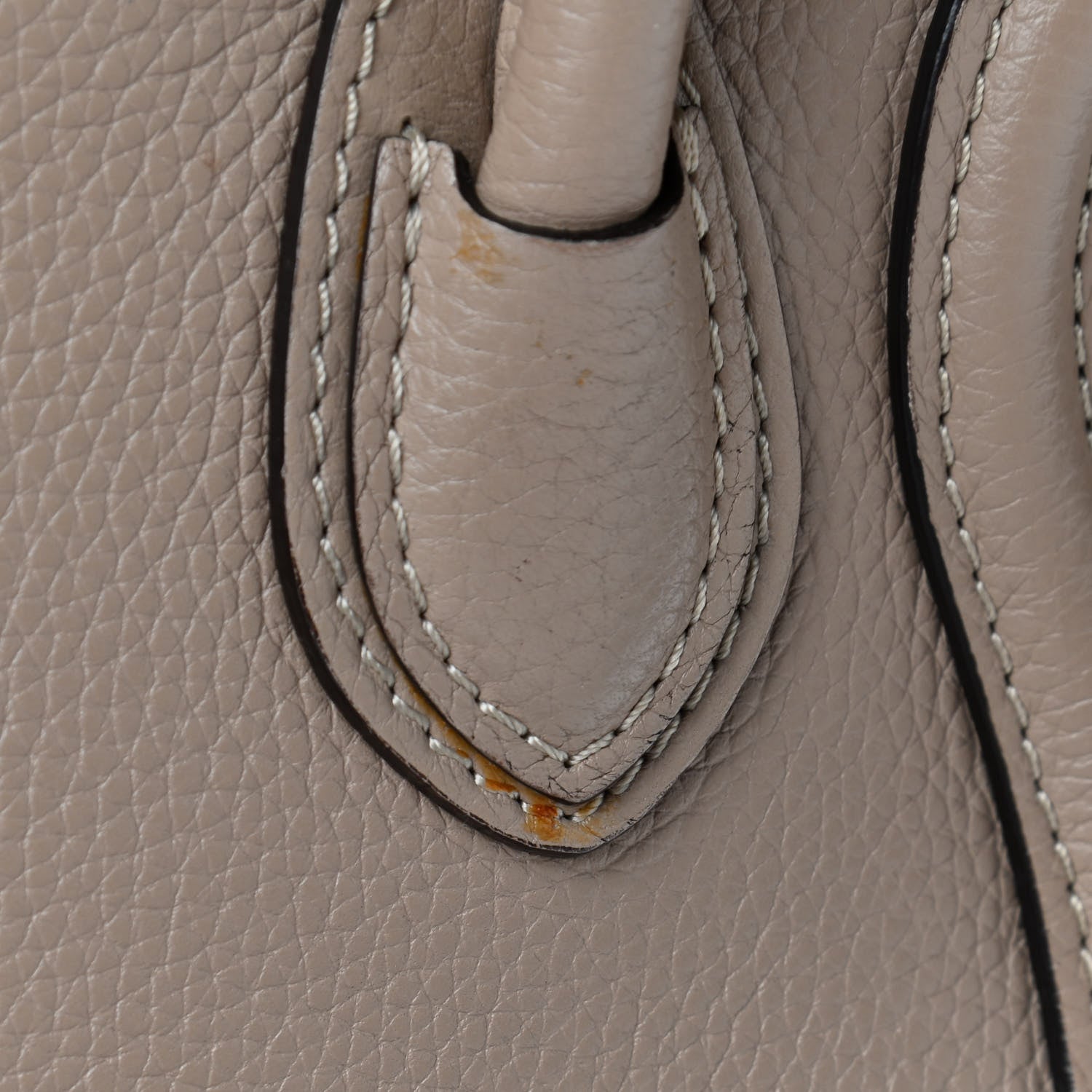 Celine Drummed Calfskin Nano Luggage Dune 5 of 6