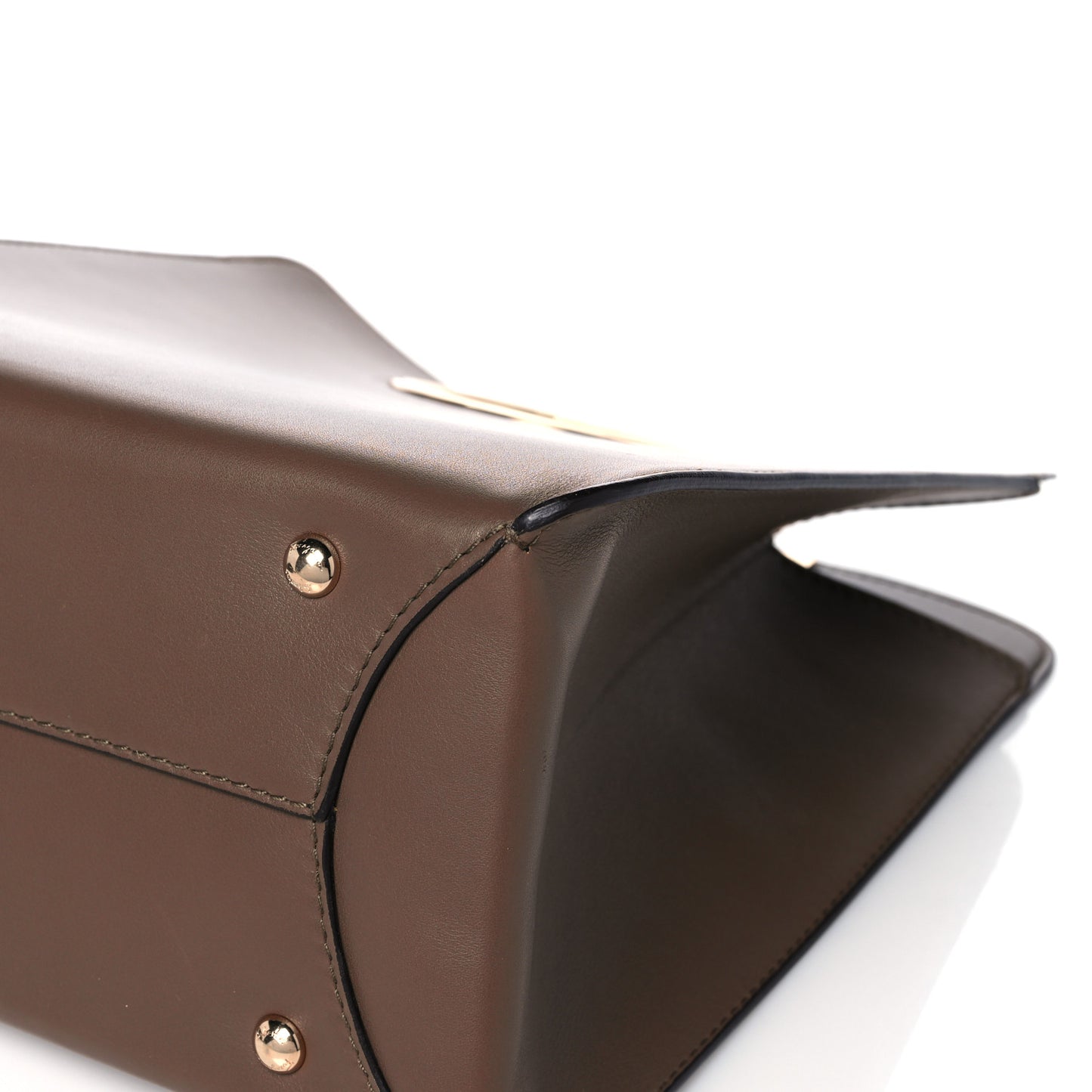 Calfskin Vela Tote Shoulder Bag Brown