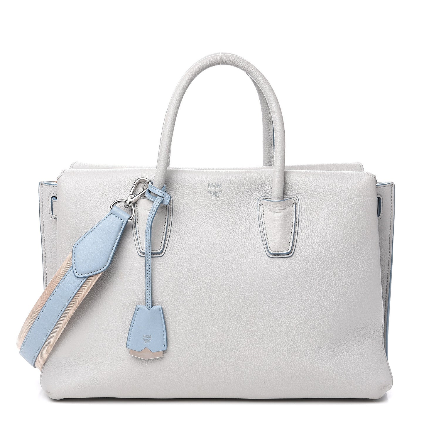 Grained Calfskin Large Milla Tote Whisper Grey