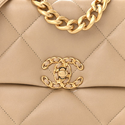 Chanel Lambskin Quilted Medium Chanel 19 Flap Dark Beige 8 of 11