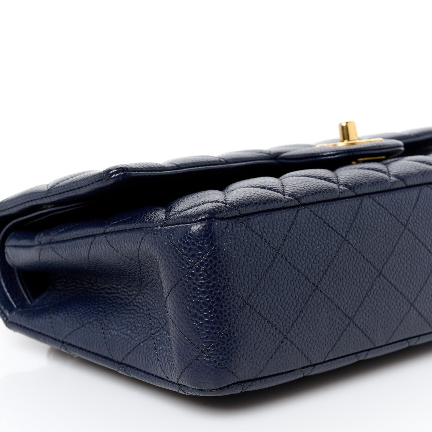 Chanel Caviar Quilted Medium Double Flap Navy 10 of 11