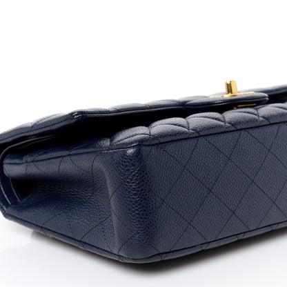 Chanel Caviar Quilted Medium Double Flap Navy 10 of 11