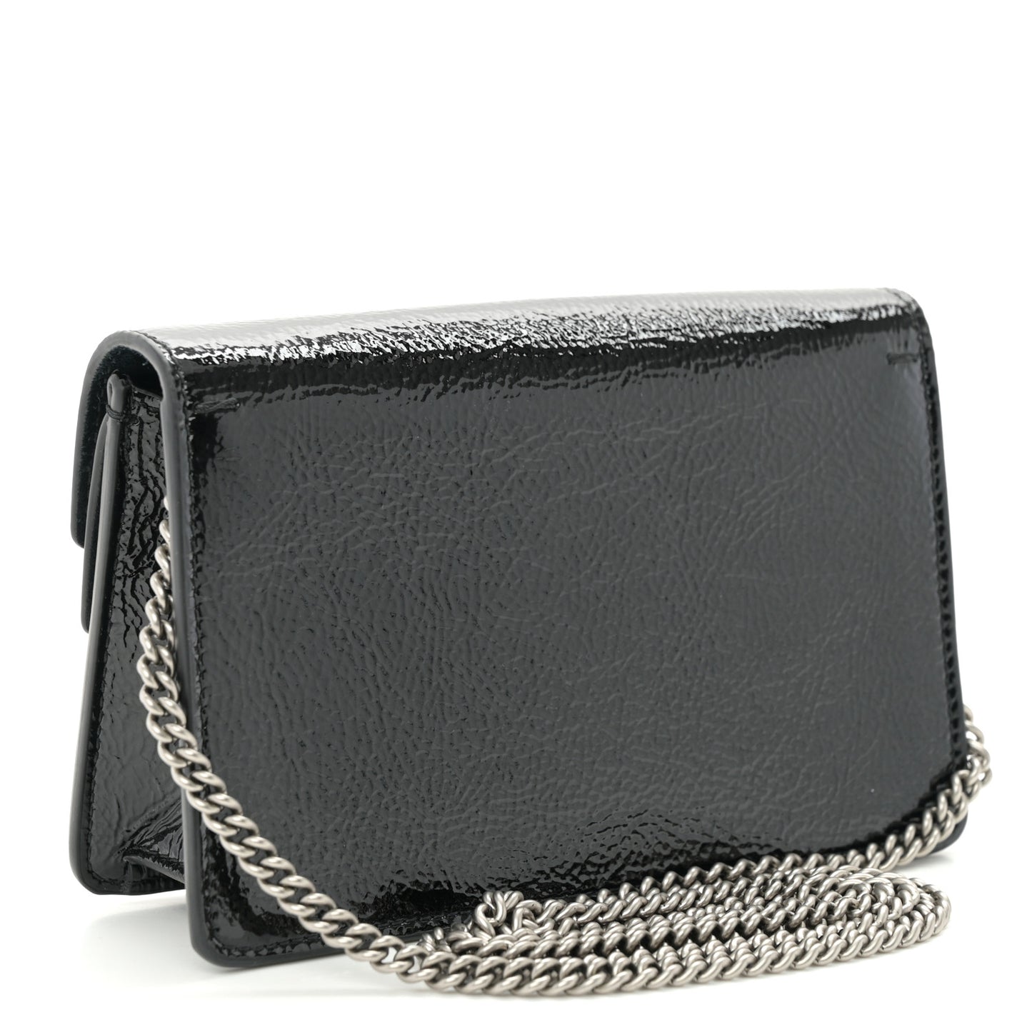 Crinkled Patent Mini Dionysus Shoulder Bag Black