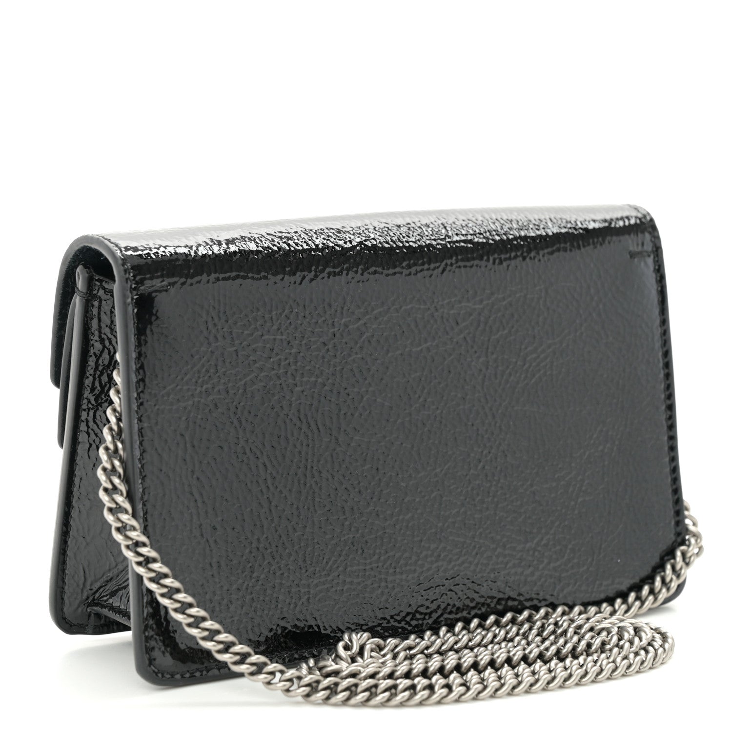 Gucci Crinkled Patent Mini Dionysus Shoulder Bag Black 3 of 10