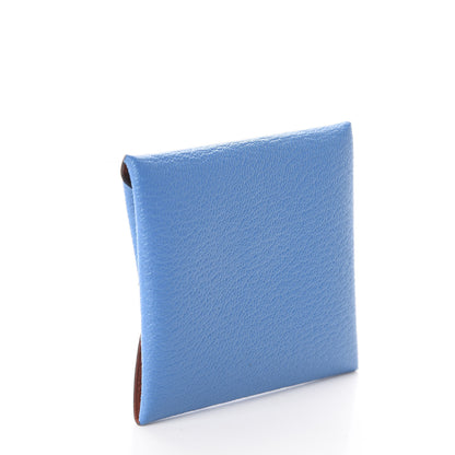 Hermes Chevre Mysore Bastia Verso Coin Purse Bleu Frida Cuivre 2 of 5