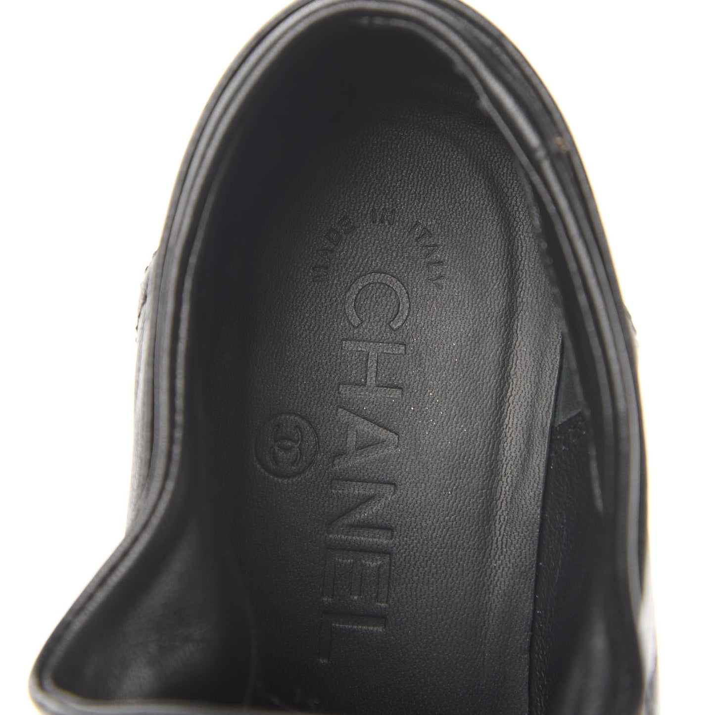 Lambskin Patent Cap Toe CC Sneakers 36.5 Black