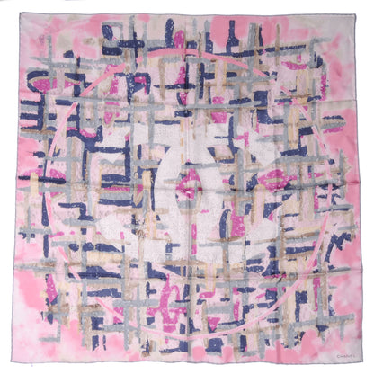 Chanel Silk Mosaic Watercolor CC Scarf Pink Multicolor 3 of 5