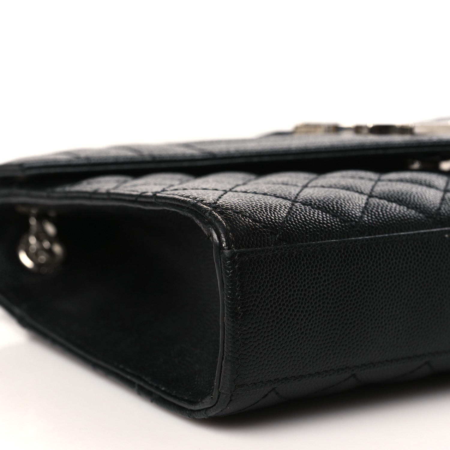 Saint Laurent Grain De Poudre Textured Mixed Matelasse Triquilt Medium Monogram Satchel Black 6 of 7