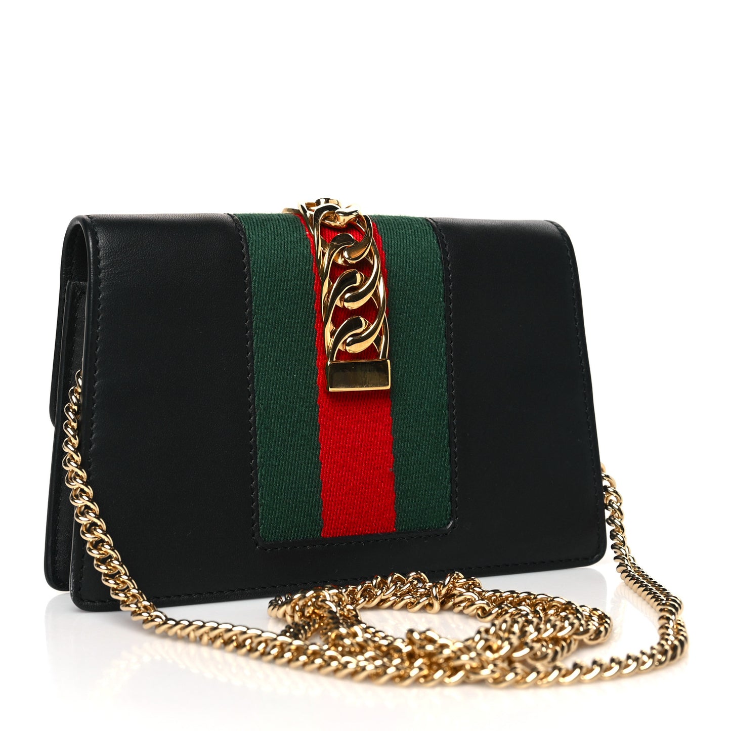 Calfskin Super Mini Sylvie Chain Shoulder Bag Black