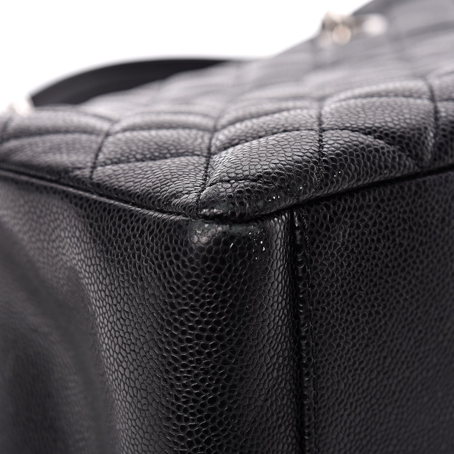 Caviar Quilted Grand Shopping Tote GST Black