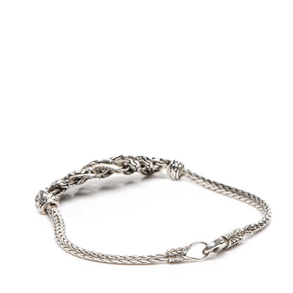 John Hardy Sterling Silver Diamond Braided Chain Bracelet 3 of 4