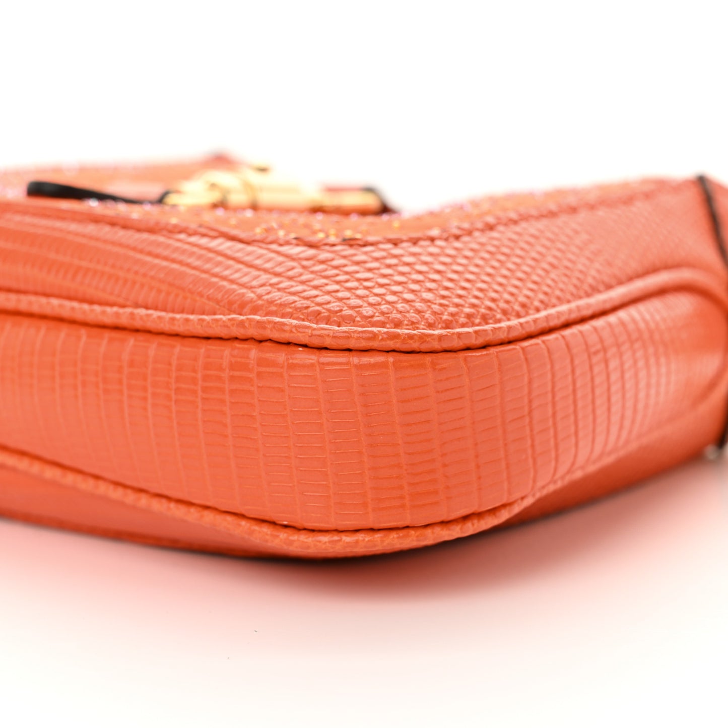 Canvas Lizard Crystal GG Monogram Mini Jackie 1961 Orange