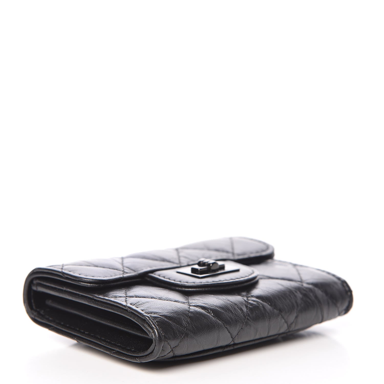 Chanel Aged Calfskin Quilted Reissue Flap Card Holder Wallet So Black 4 of 11