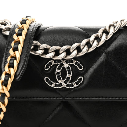 Chanel Lambskin Quilted Chanel 19 Flap Phone Holder With Chain Black 7 of 9