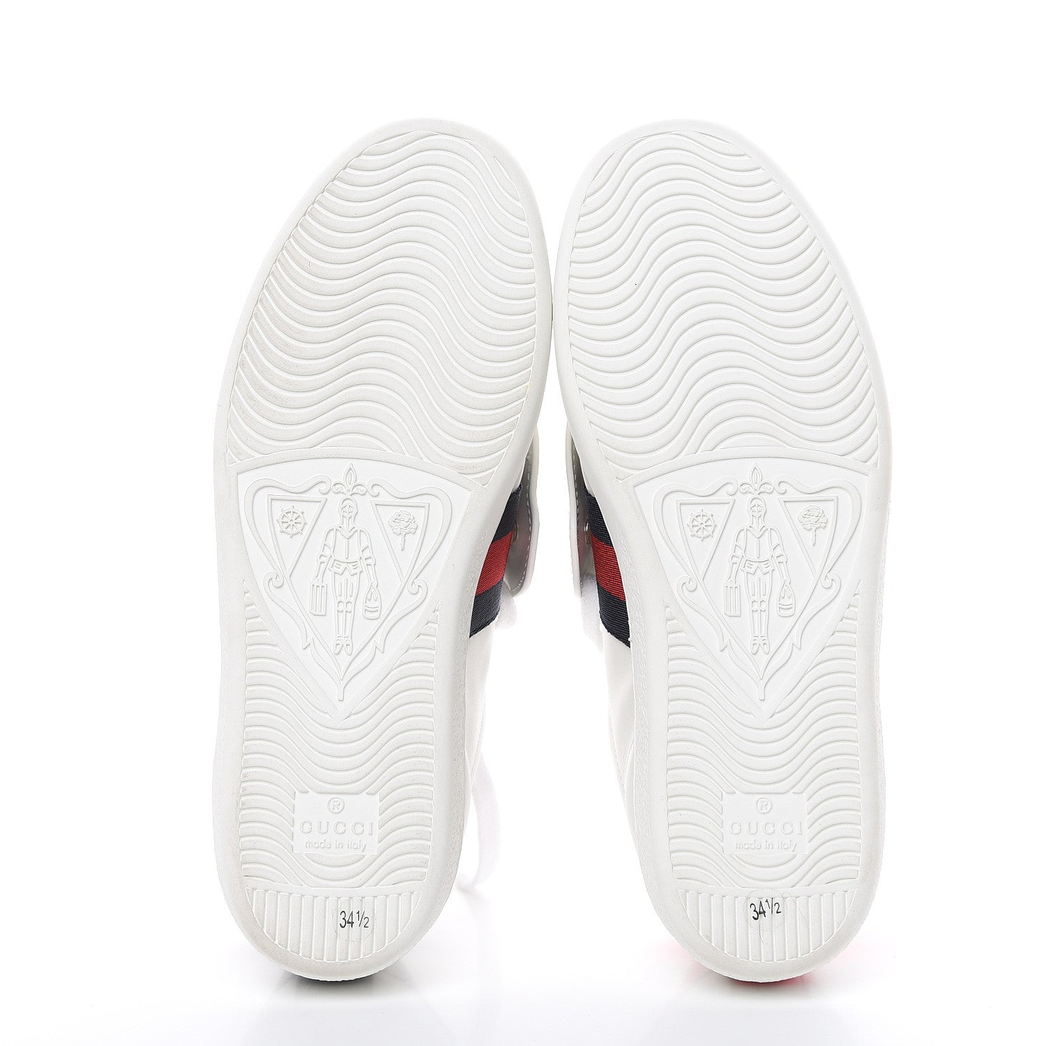 Gucci Calfskin Web Tiger Embroidered Womens Ace Sneakers 34.5 White 5 of 8
