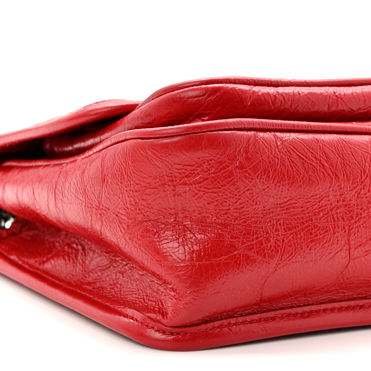 Crinkled Calfskin Matelasse Monogram Baby Niki Chain Satchel Rouge Eros