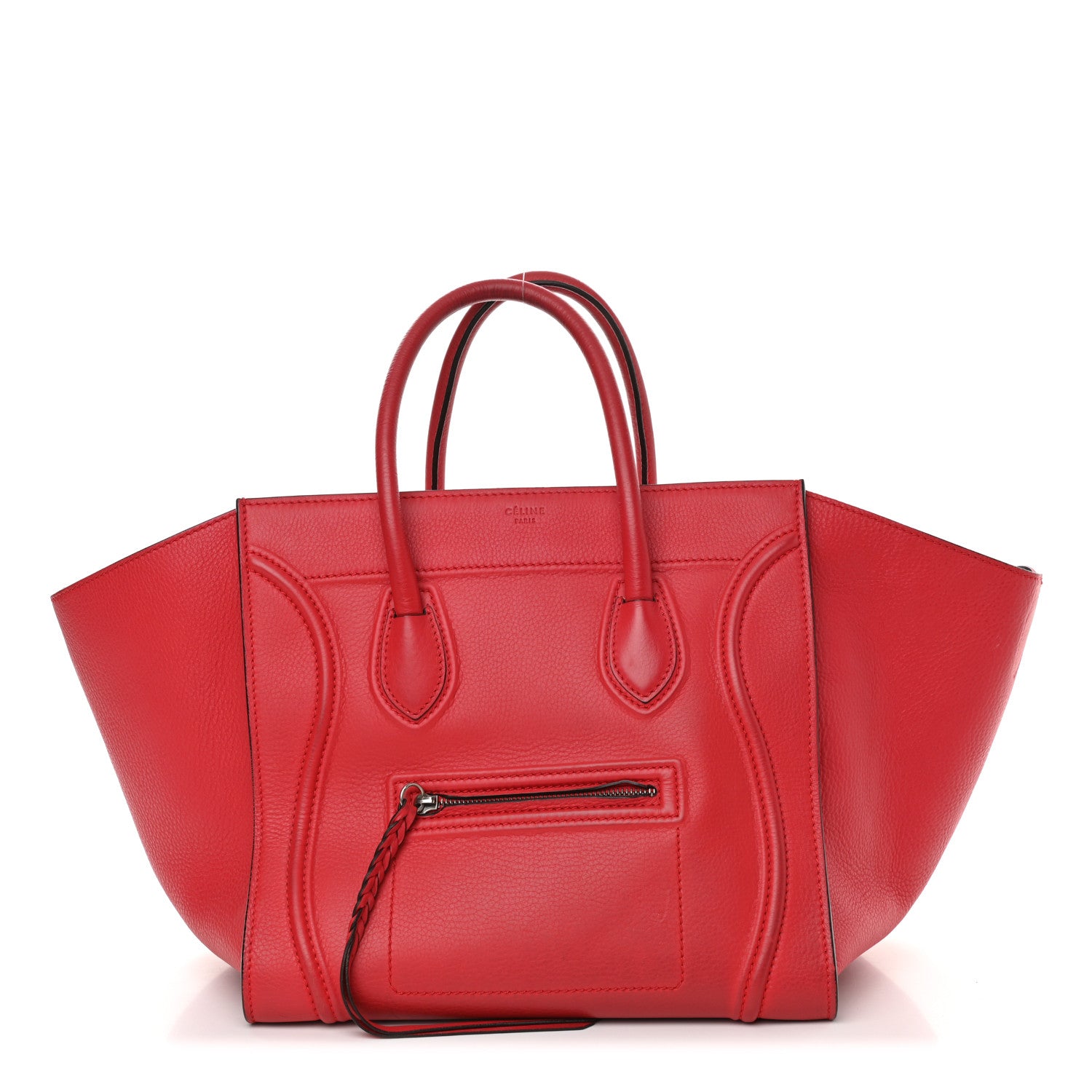 Celine Supple Calfskin Medium Phantom Luggage Vermillion 1 of 12