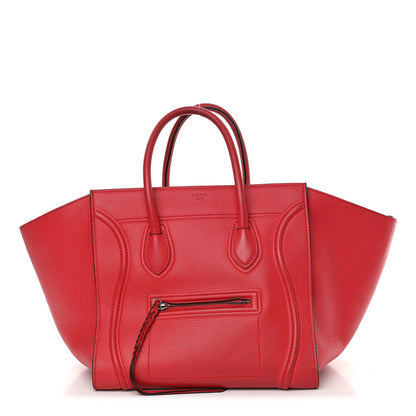 Celine Supple Calfskin Medium Phantom Luggage Vermillion 1 of 12